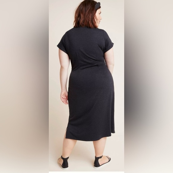 Anthropologie Draped Front Short Sleeve Dress Size Medium - Picture 2 of 11